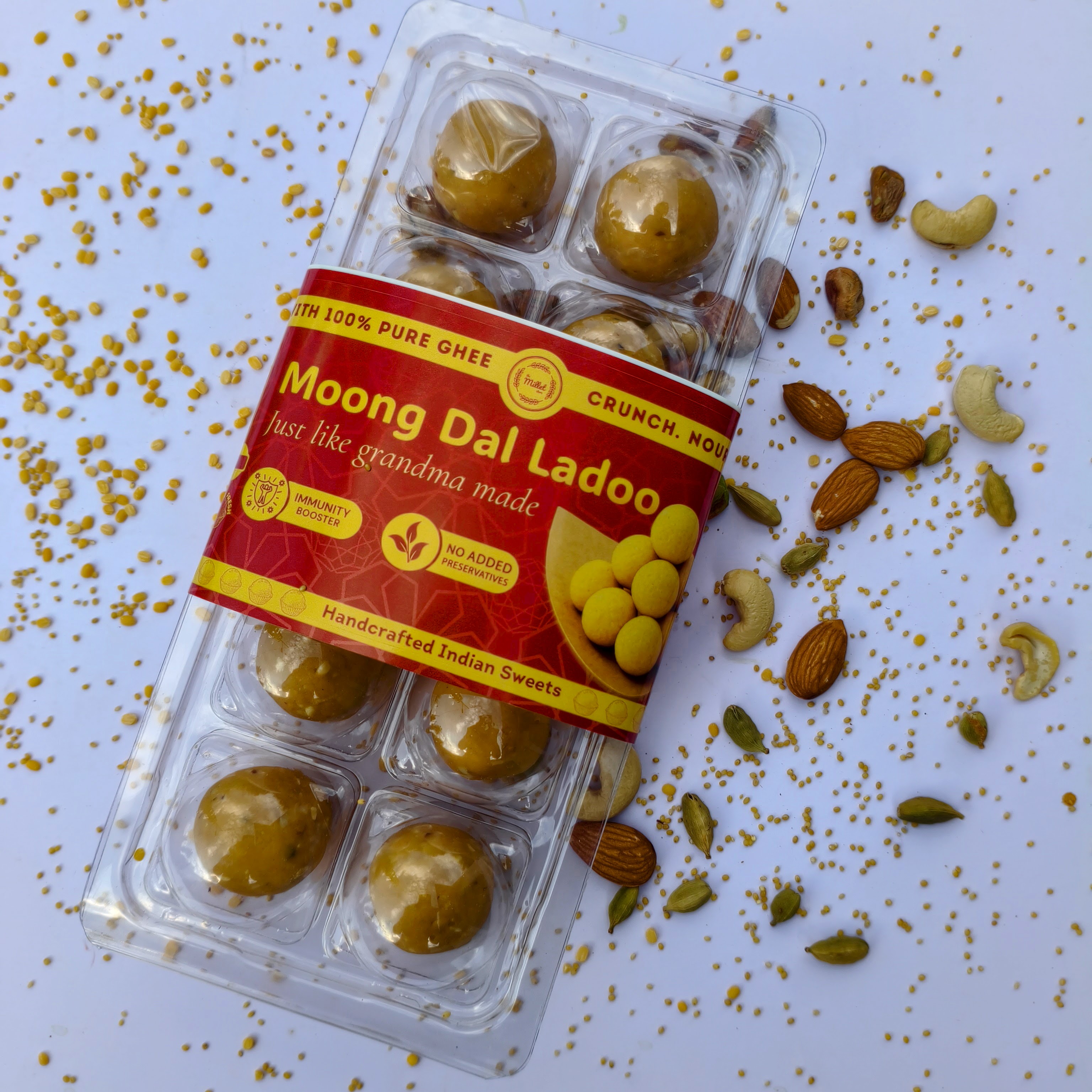 Moong dal laddu with jaggery 
