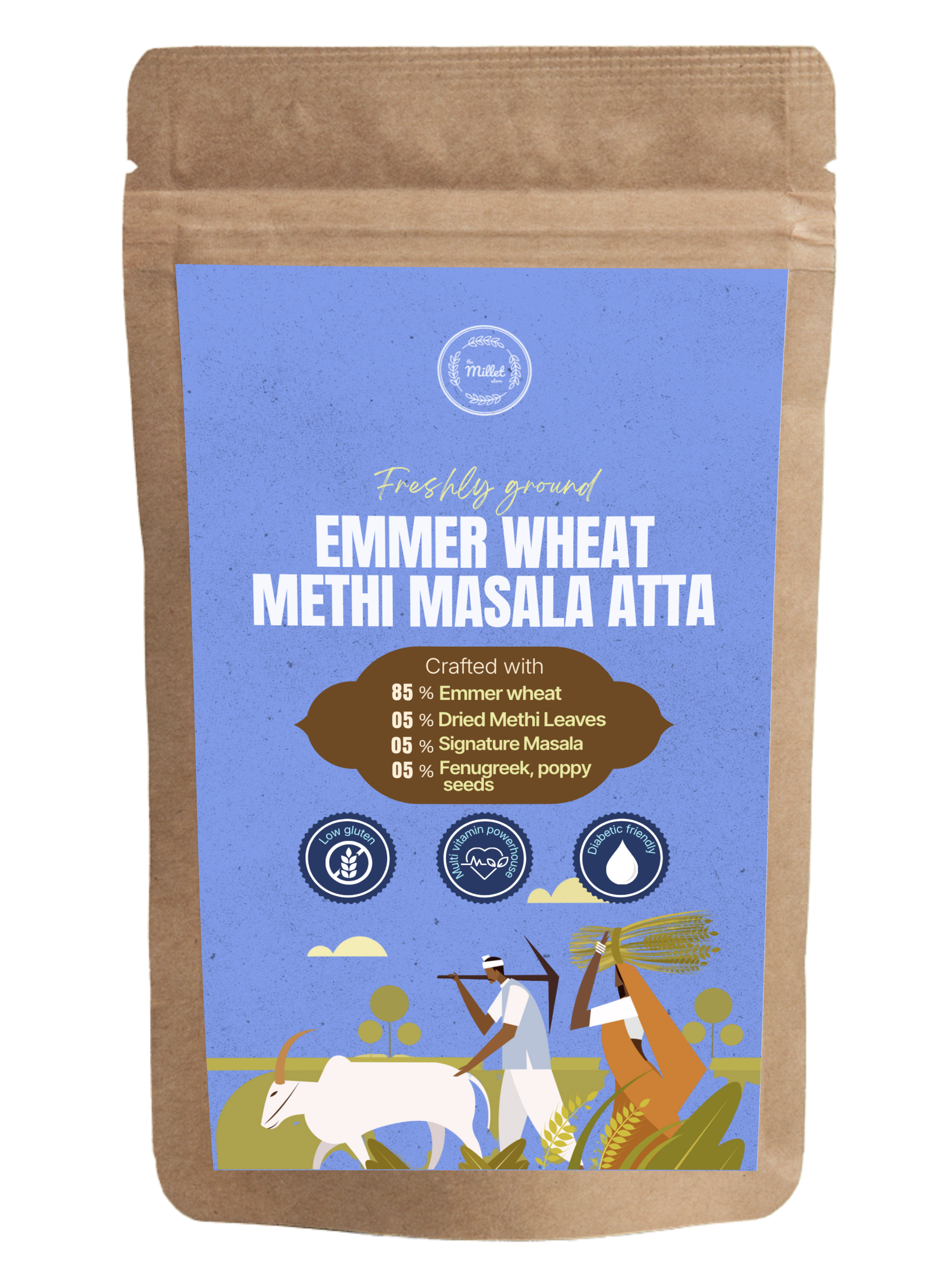 Emmer Wheat (Khapli Wheat ) Methi Masala Atta 