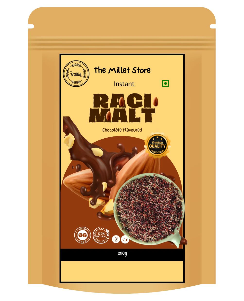 Instant Sprouted Ragi Malt | 2+ years - The Millet Store